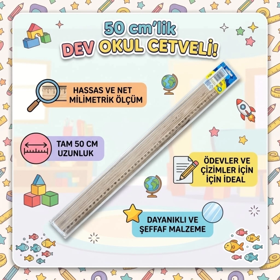 BÜYÜK CETVEL 50CM