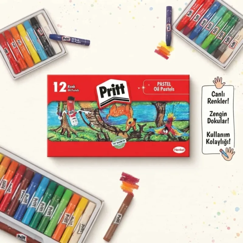 PRİTT PASTEL BOYA 12 RENK KUTULU