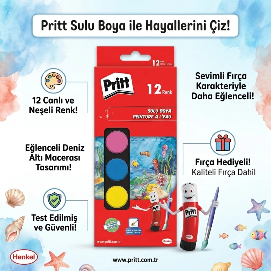 PRİTT SULU BOYA KÜÇÜK 12 RENK