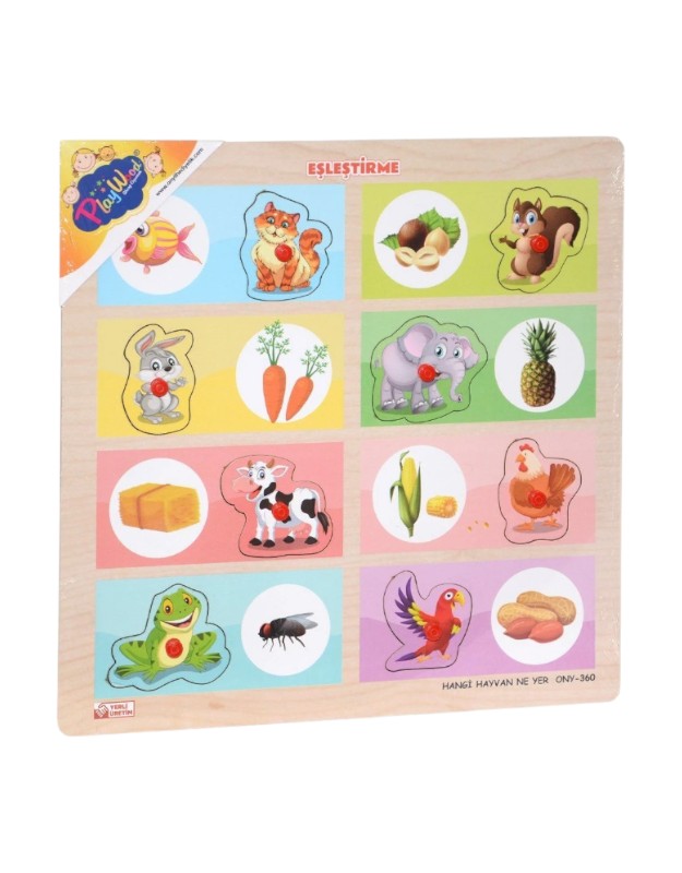 AHŞAP TUTMALI EŞLEŞTİRME PUZZLE