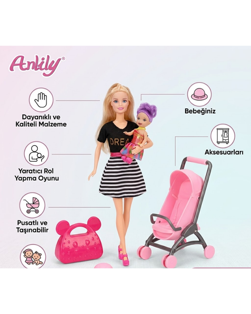 ANLILY KUT. PUSETLİ BEBEK