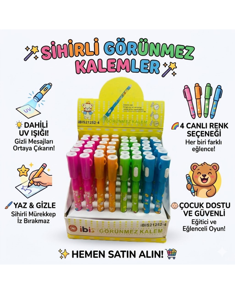 GÖRÜNMEZ KALEM AYICIK DESENLİ