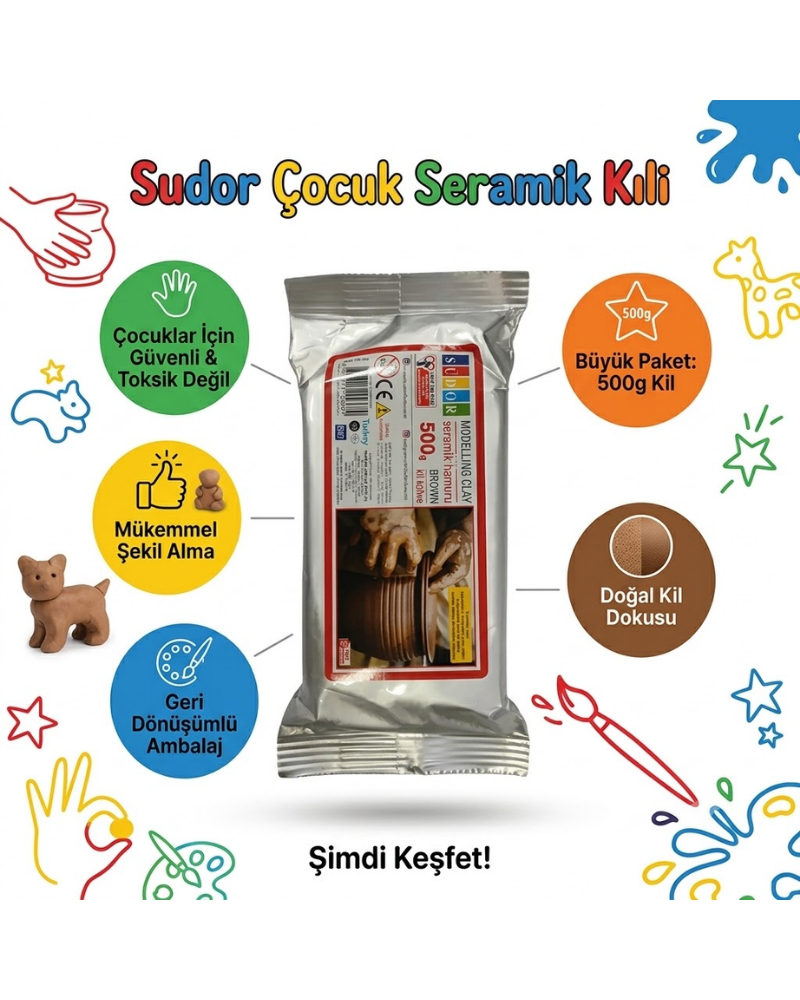 SÜDOR SERAMİK KİL 500GR KAHVE