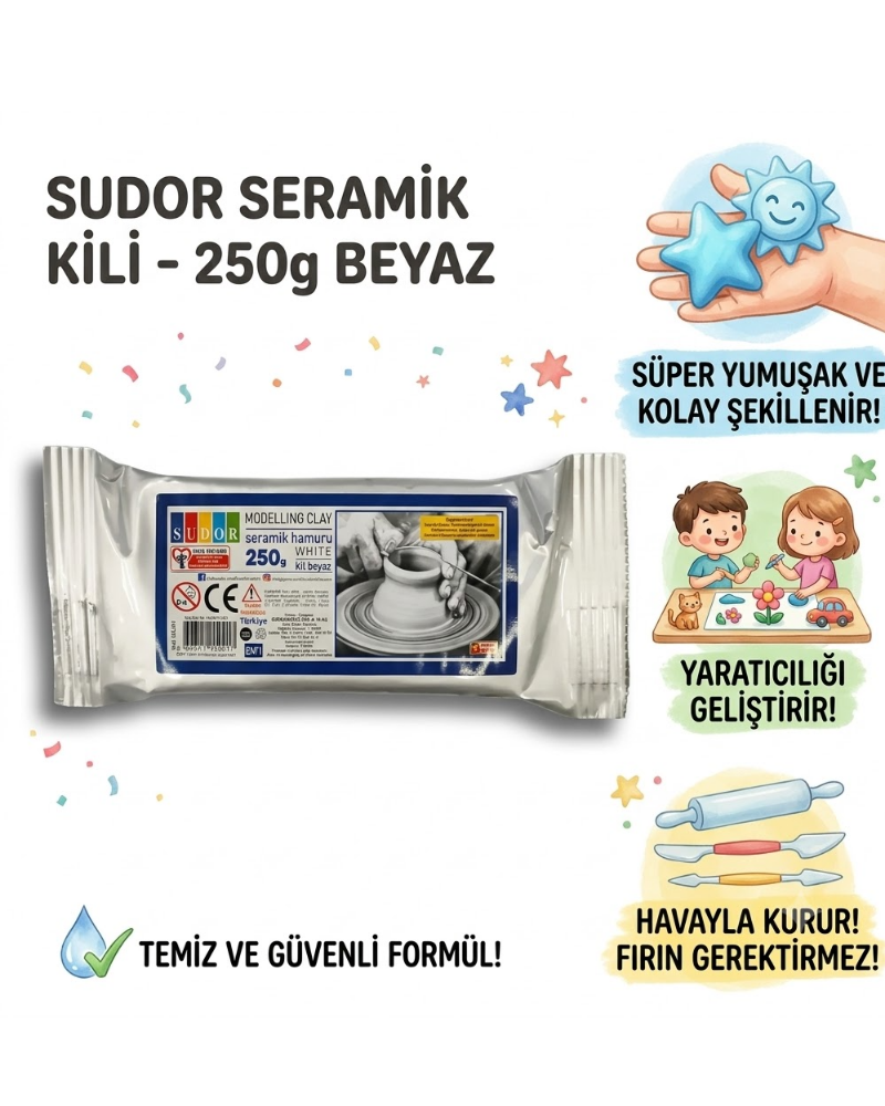 SÜDOR SERAMİK KİL 250GR BEYAZ