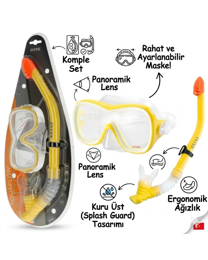 VAKUMDA MASKE ŞNORKEL SET
