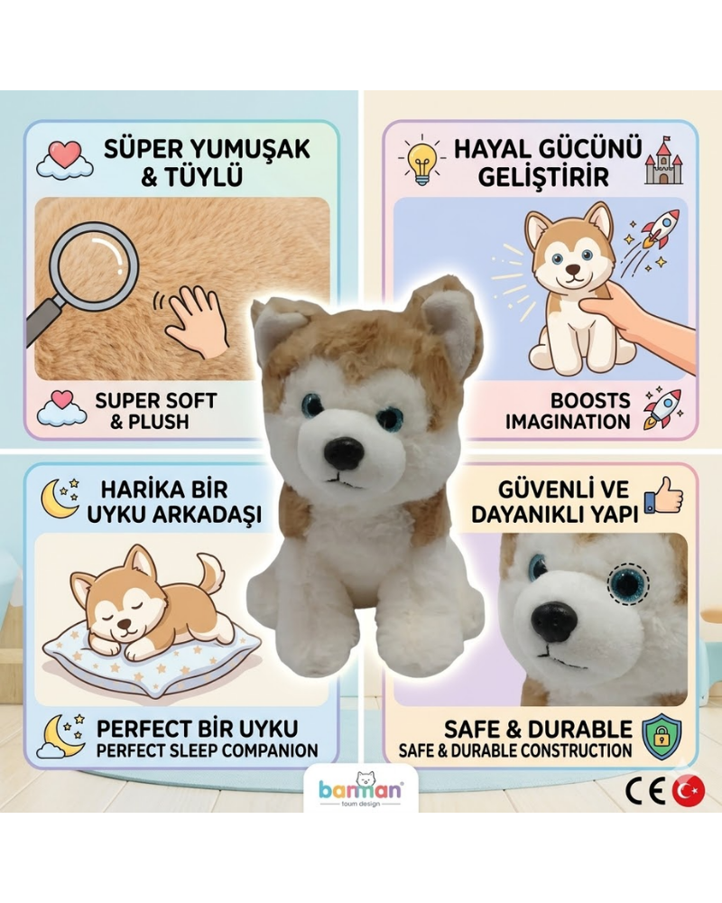 23 CM PELUŞ OTURAN KÖPEK