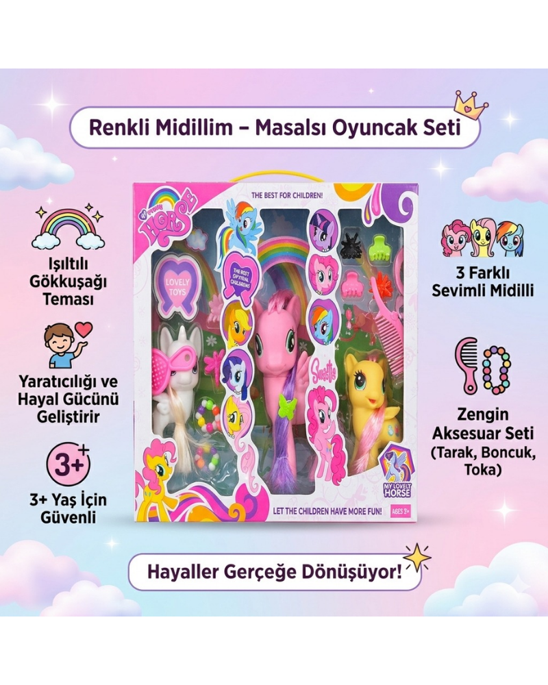 BÜYÜK AKSESUARLI PONY SET