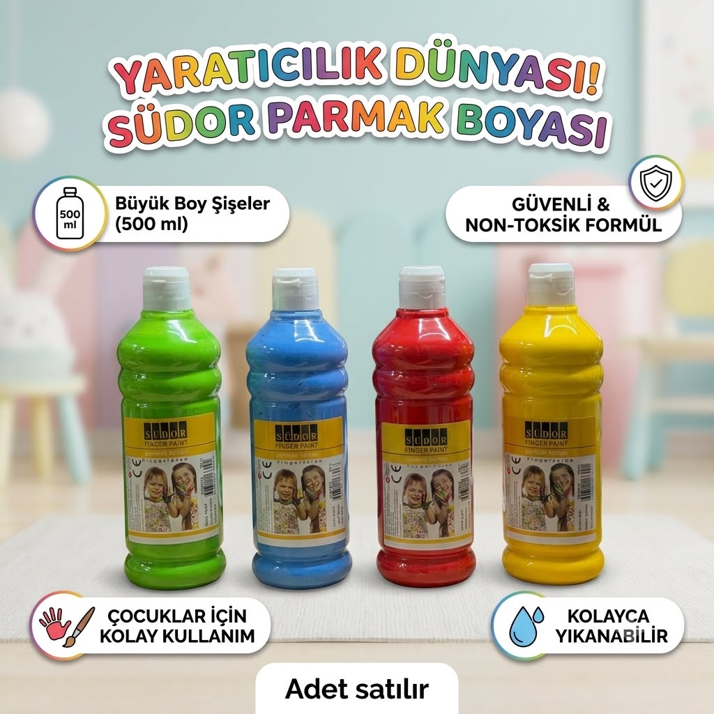 SÜDOR PARMAK BOYASI ÇEŞİTLERİ 500ML.