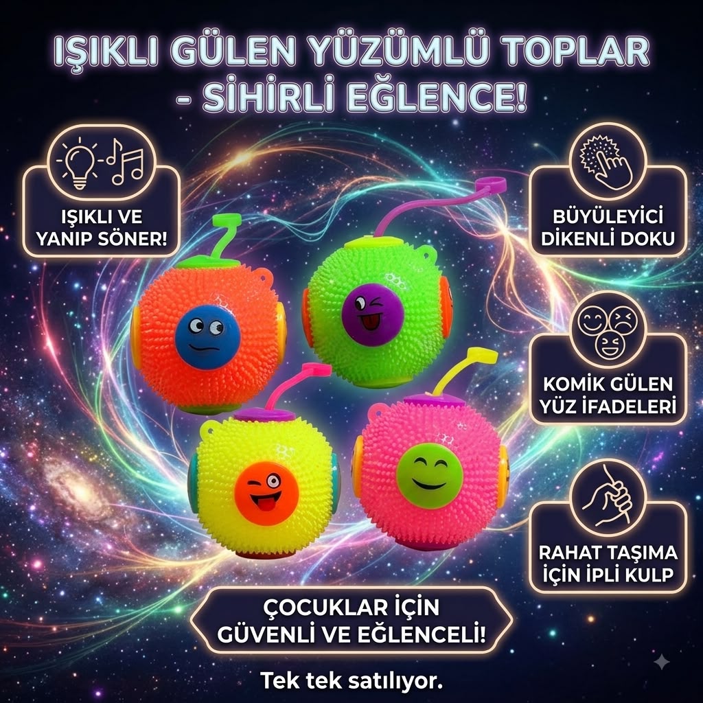 GÜLENYÜZ IŞIKLI İPLİ TOP