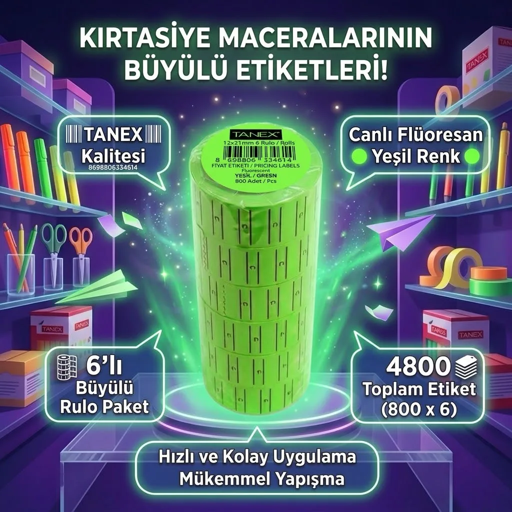 TANEX FİYAT ETİKETİ YEŞİL-PEMBE