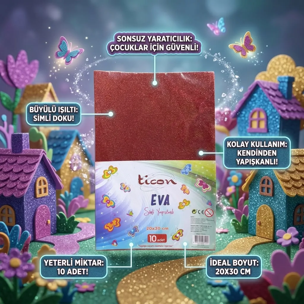 TICON 10LU SİMLİ YAPIŞKANLI EVA 20x30