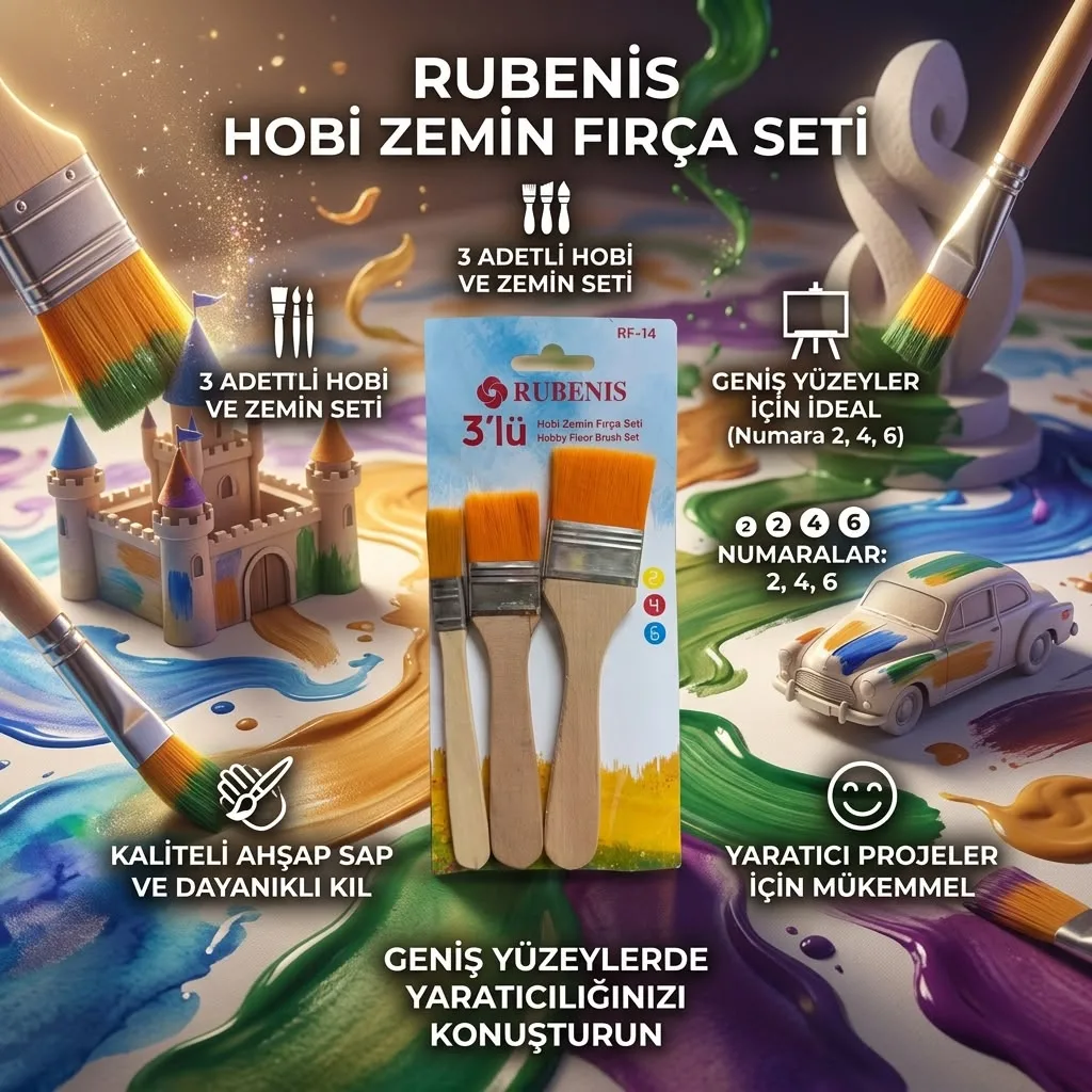 RUBENİS 3LÜ ZEMİN FIRÇA SET