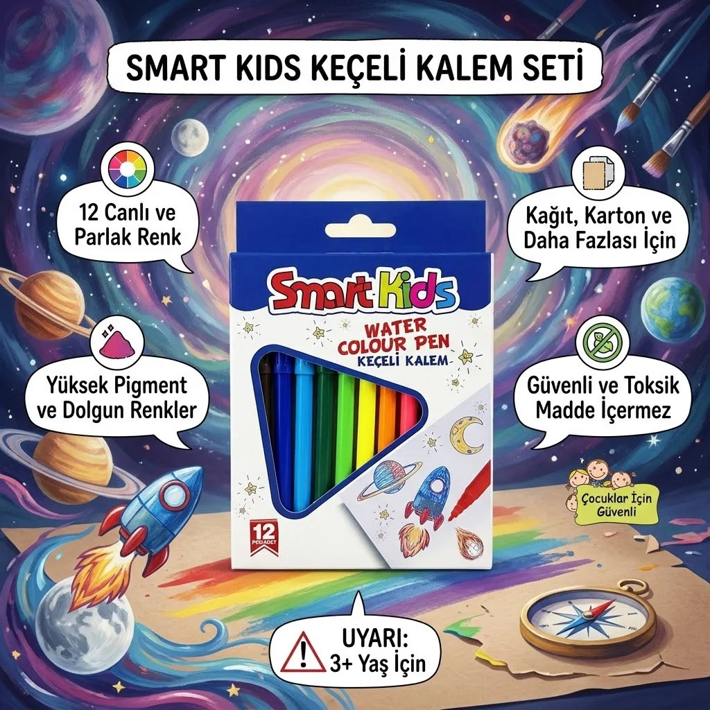 SMART KIDS 12Lİ KEÇELİ KALEM