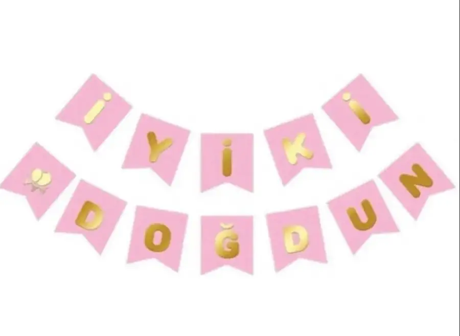 İYİ Kİ DOĞDUN PEMBE ALTIN HARF