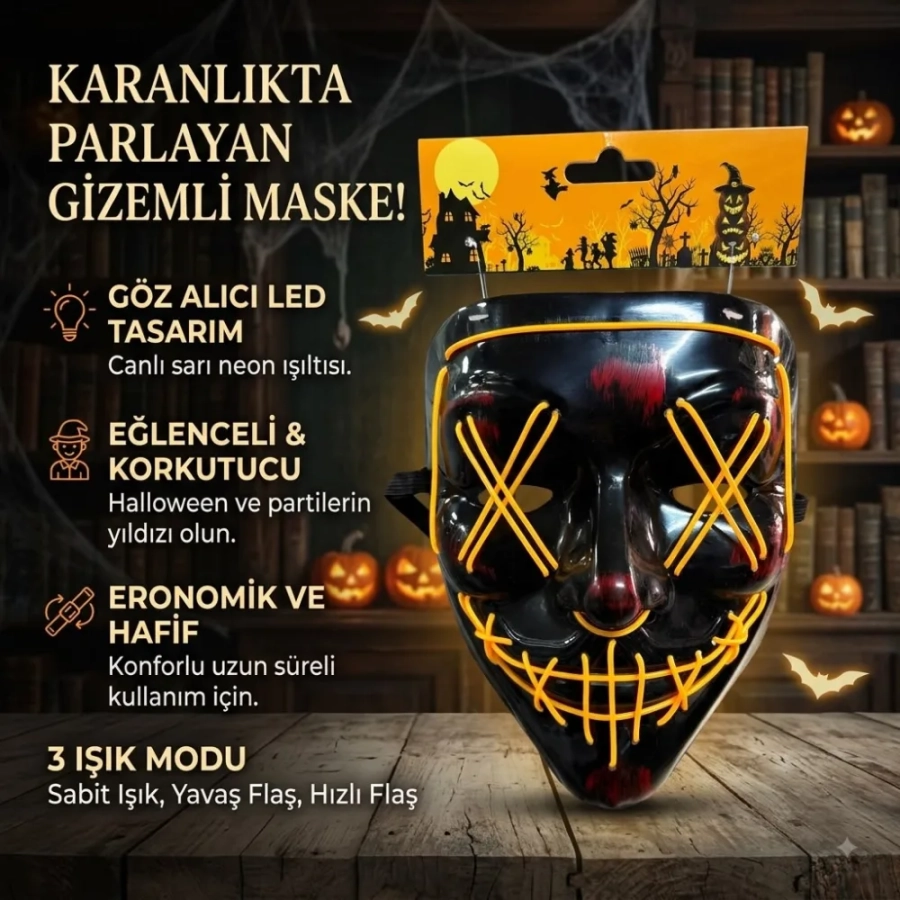 HALLOWEEN MASKE PİLLİ