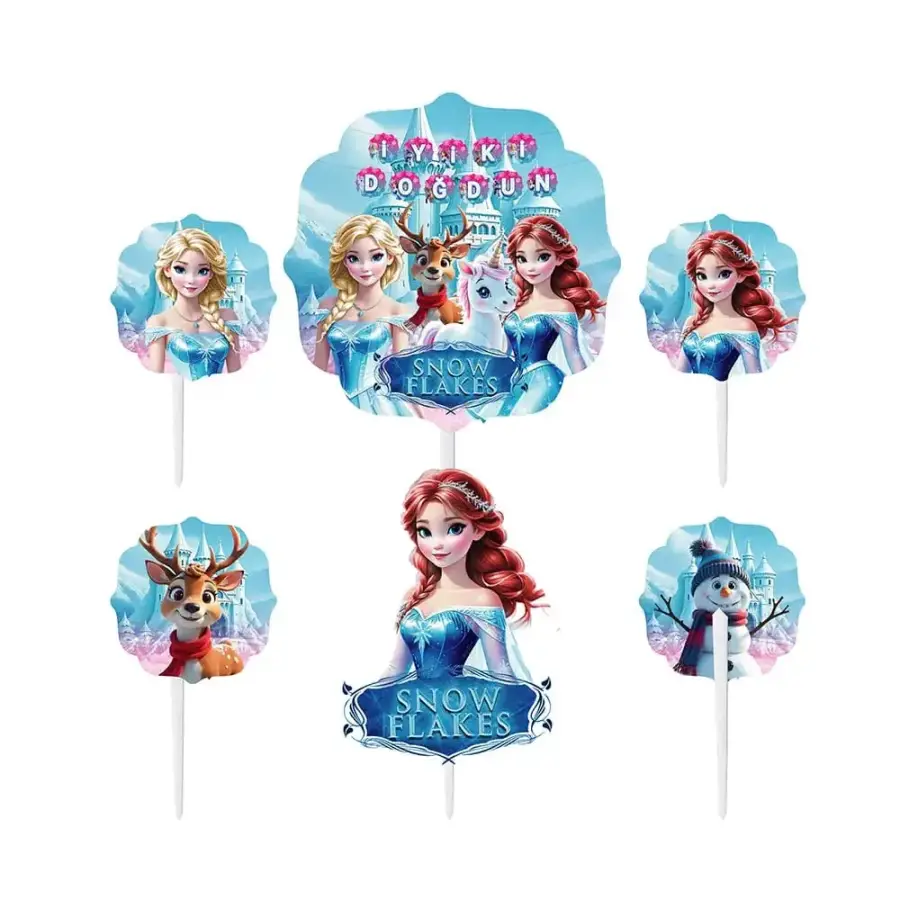 SNOWFLAKES 5Lİ PASTA SÜSÜ