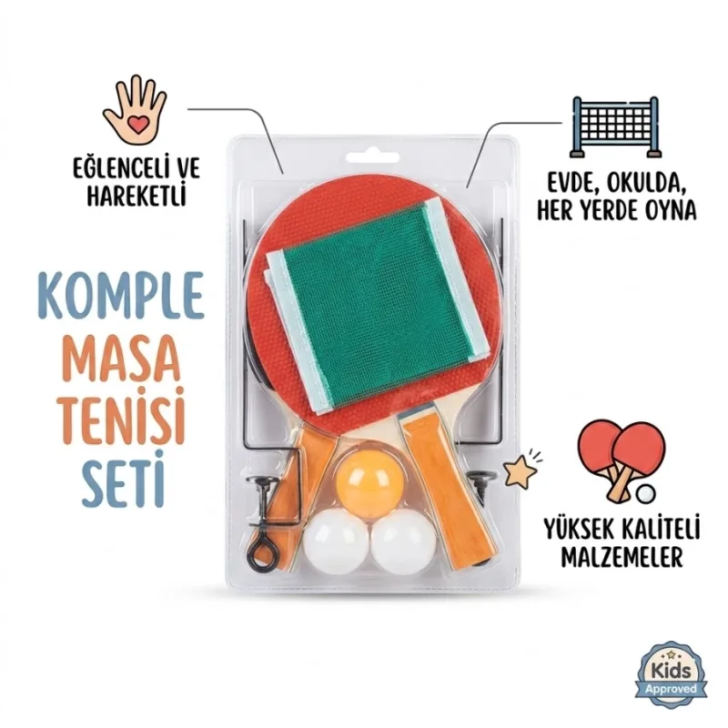 MASA TENİSİ RAKET TOP+ FİLELİ
