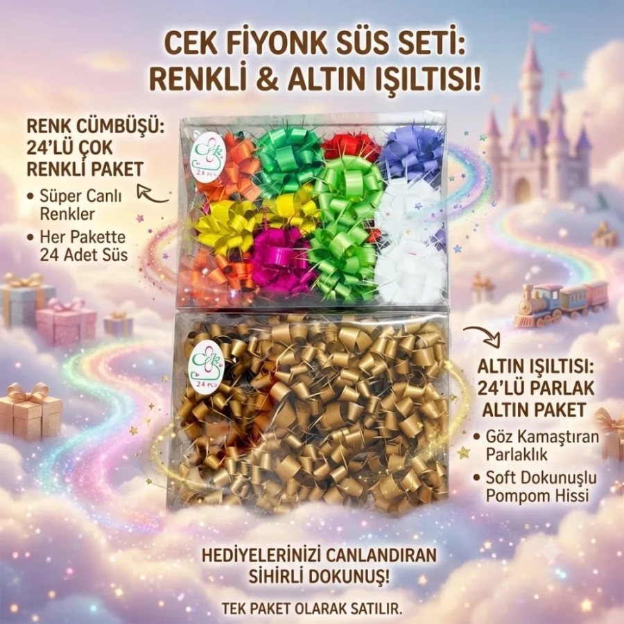 KARIŞIK PLAİN  POMPOM FİYONK 24LÜ