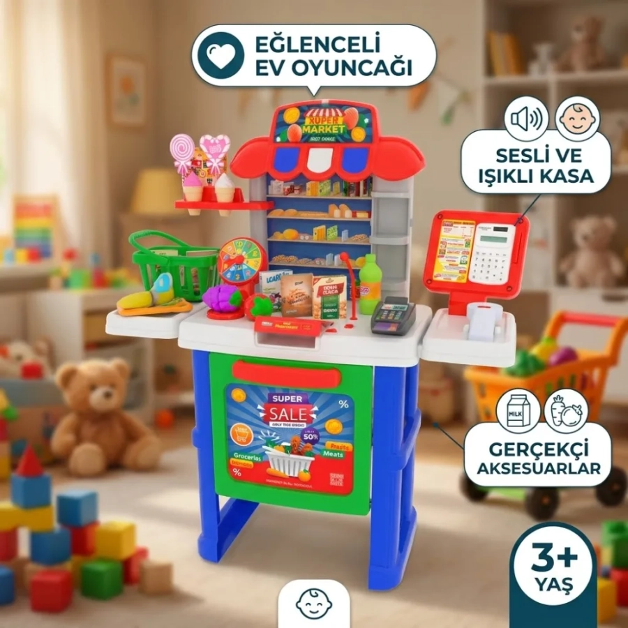 SÜPERMARKET MEYVELİ KASA 53 PARÇA