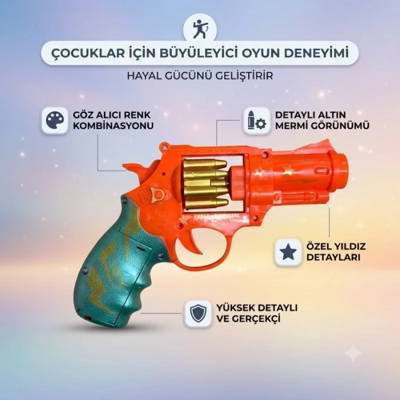 İÇİ DÖNEN PİLLİ IŞIKLI TABANCA