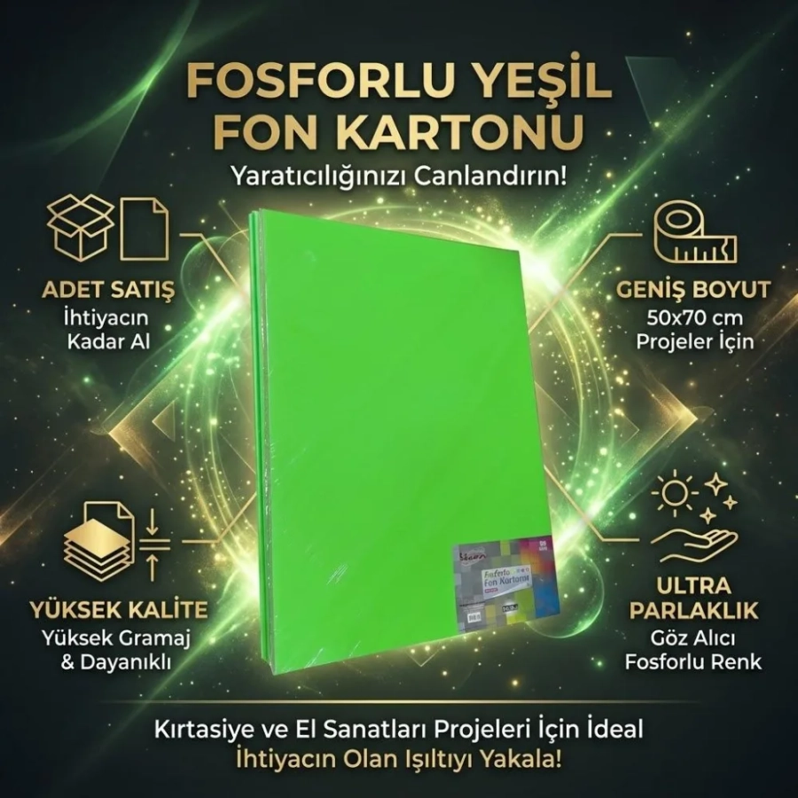 TİCON FOSFORLU FON KART. 50*70 YEŞİL