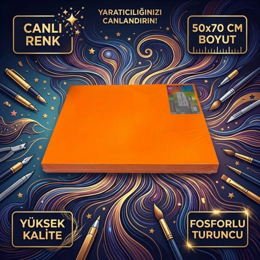 TİCON FOSFORLU FON KART. 50*70 TURUNCU