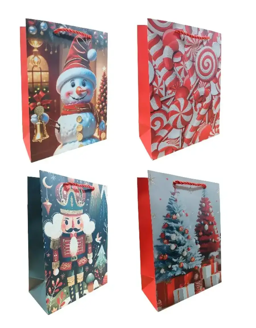 KARIŞIK DESENLİ YILBAŞI HEDİYE ÇANTASI BÜYÜK