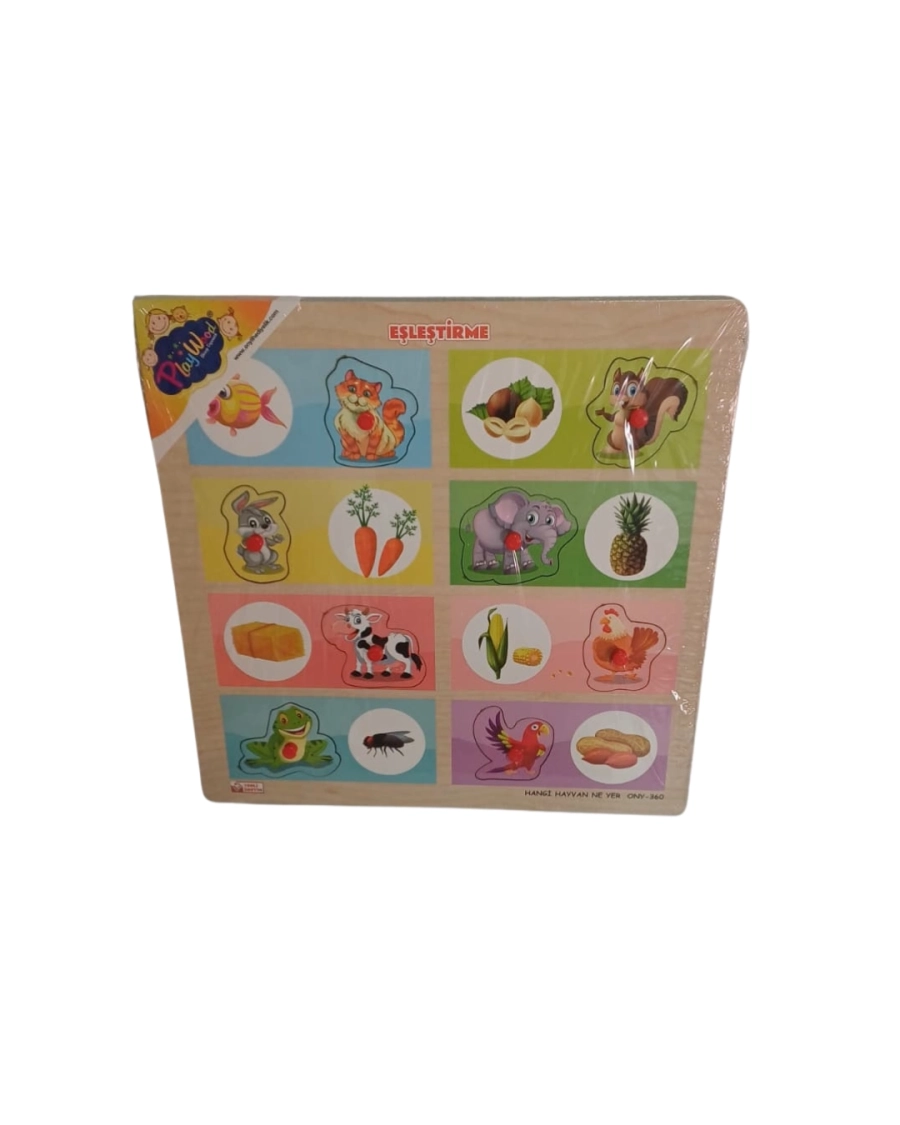 AHŞAP TUTMALI EŞLEŞTİRME PUZZLE