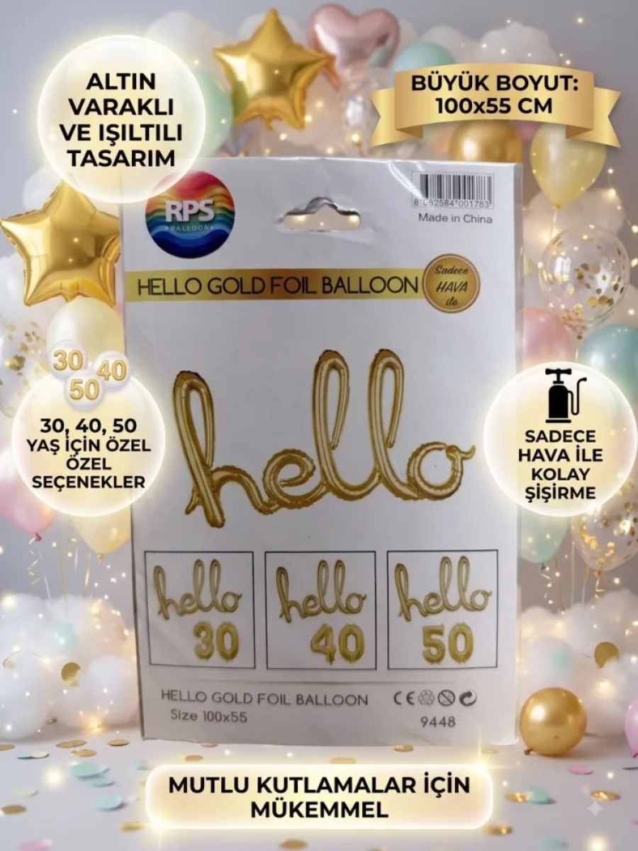 FOLYO BALON HELLO GOLD