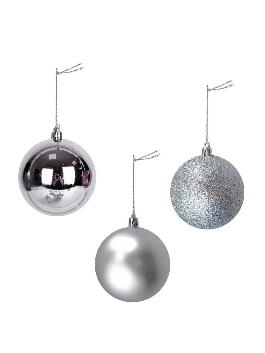 YILBAŞI LÜX TOP 8 CM 6LI GÜMÜŞ