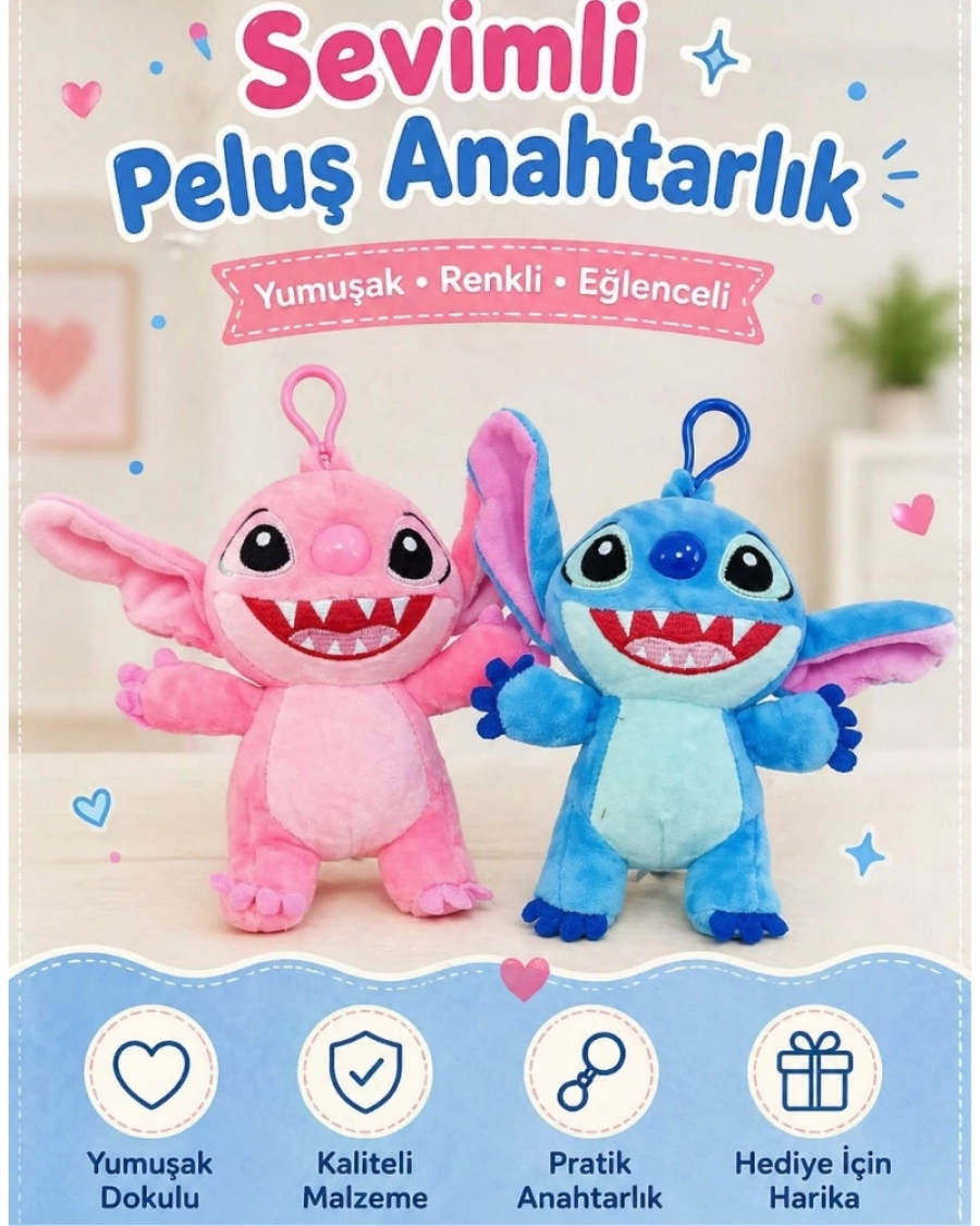 PELUŞ STITCH ANAHTARLIK 15CM
