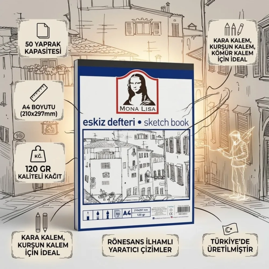 ESKİZ DEFTERİ A4 50YP 120G