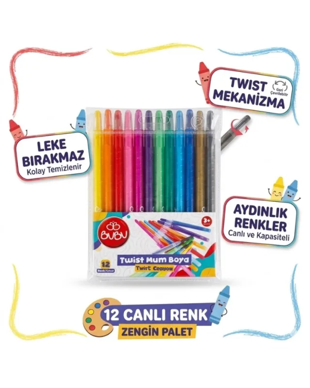 BUBU ÇEVİRMELİ MUM BOYA