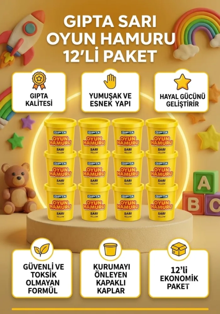 GIPTA 12Lİ SARI OYUN HAMURU