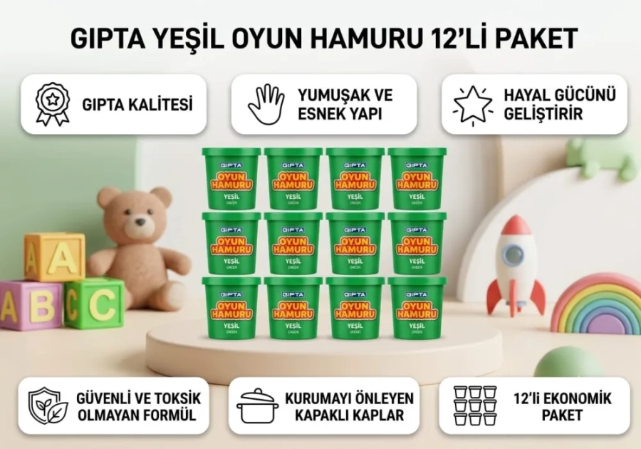 GIPTA 12Lİ YEŞİL OYUN HAMURU