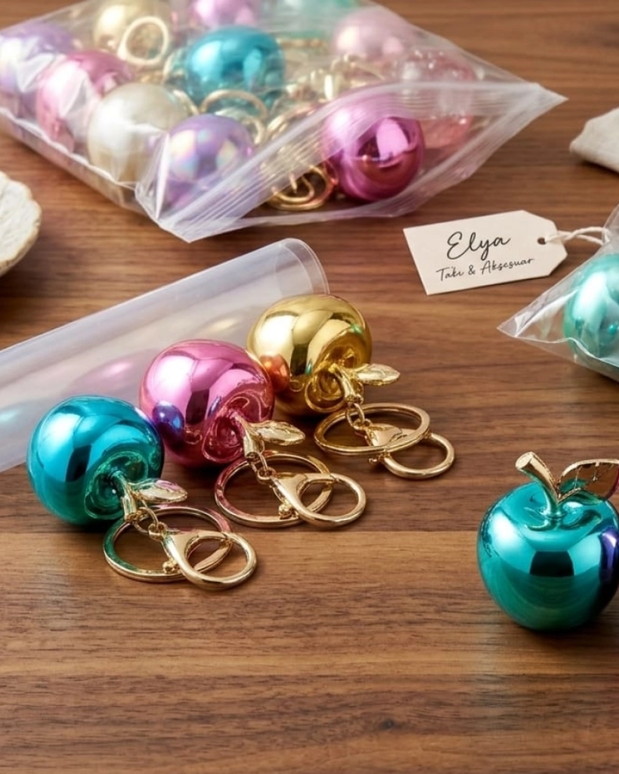 ELMA RENKLİ ANAHTARLIK