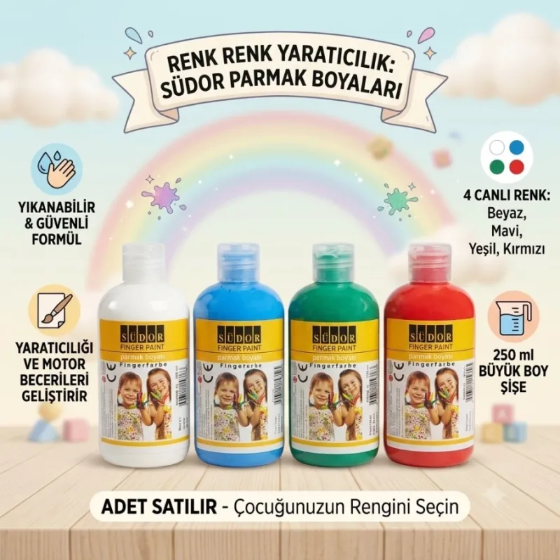 SÜDOR PARMAK BOYASI ÇEŞİTLERİ 250ML.