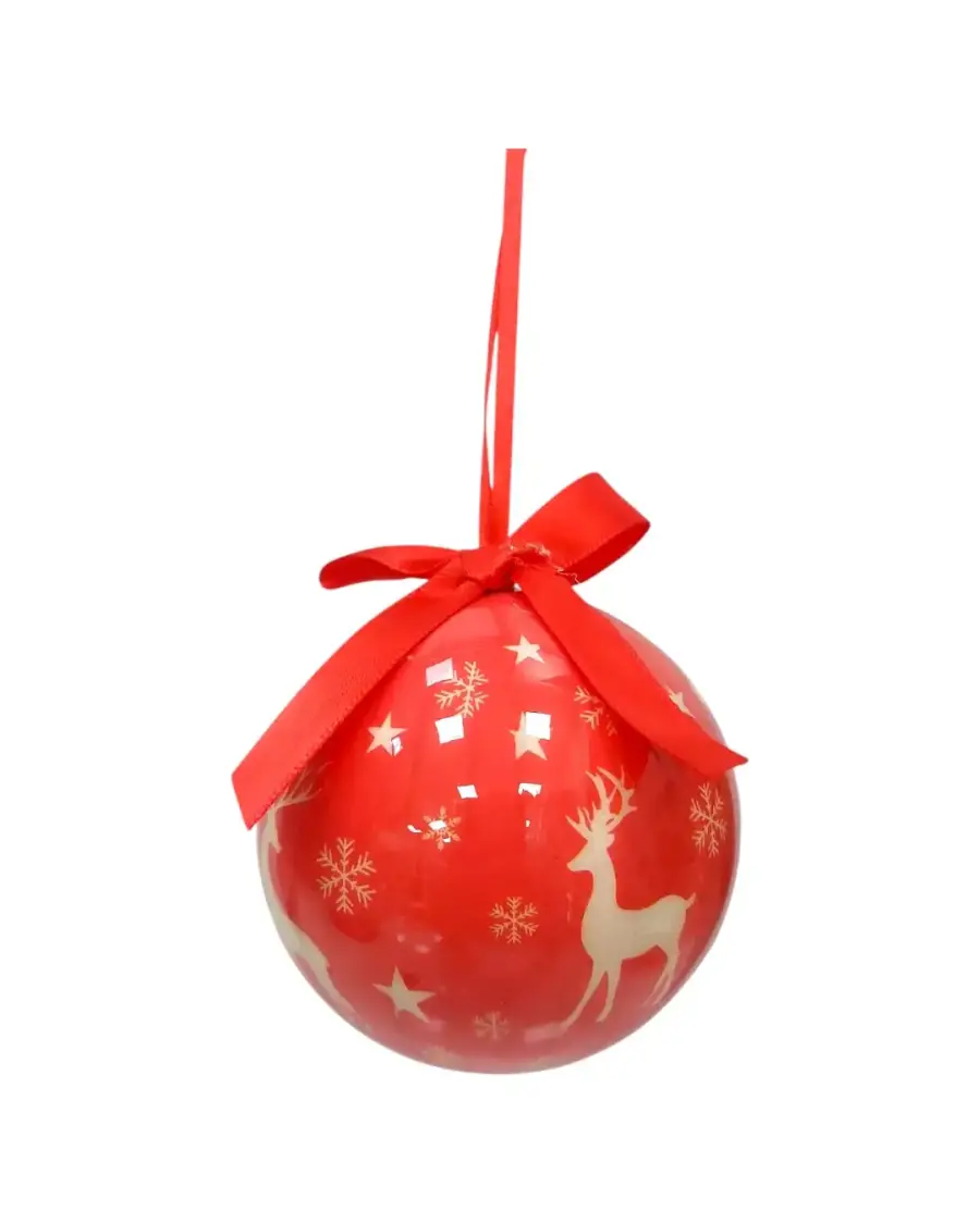 KIRMIZI GEYİK DESENLİ 8 CM TOP