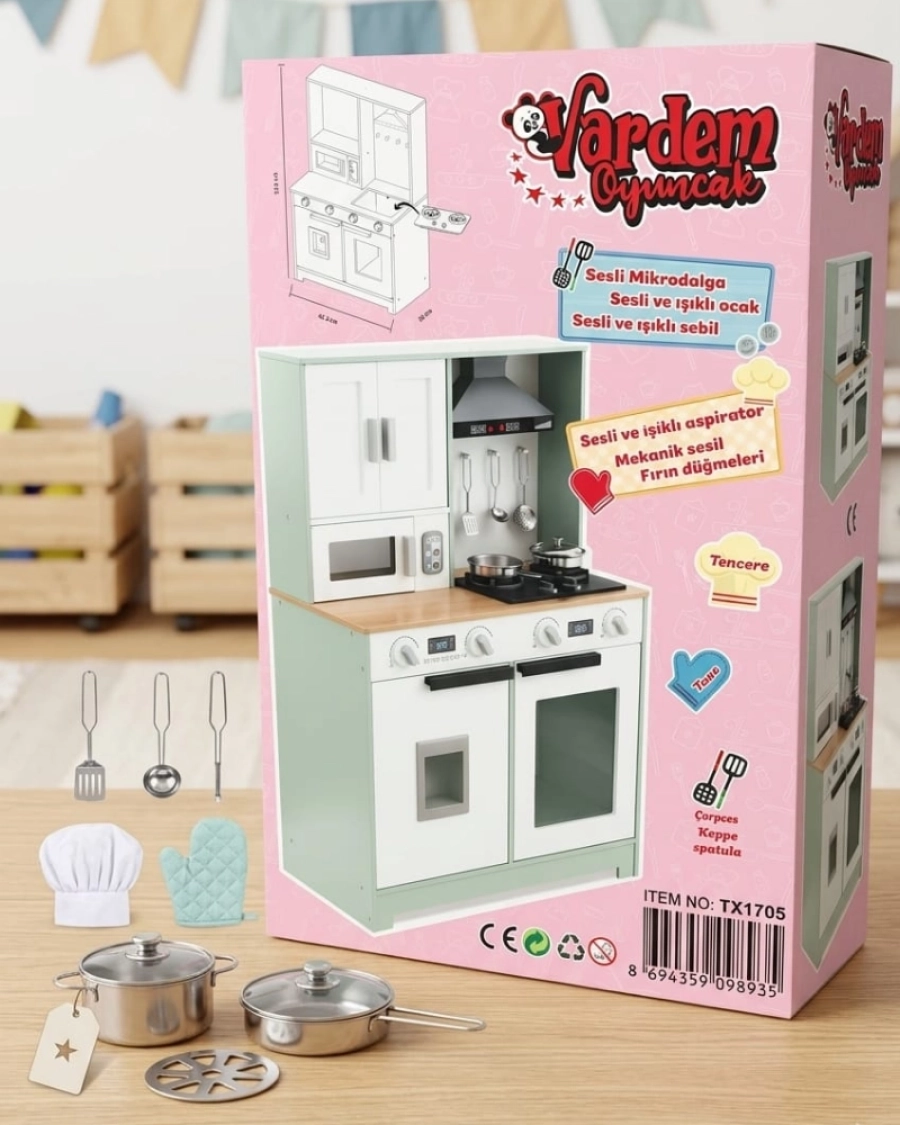 DONANIMLI AHŞAP SESLİ MUTFAK SETİ
