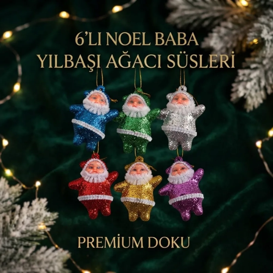AĞAÇ SÜSÜ NOEL BABA 6LI