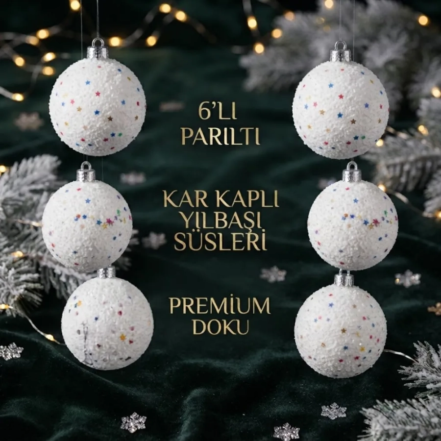 AĞAÇ SÜSÜ 7 CM SEDEF TOP 6LI