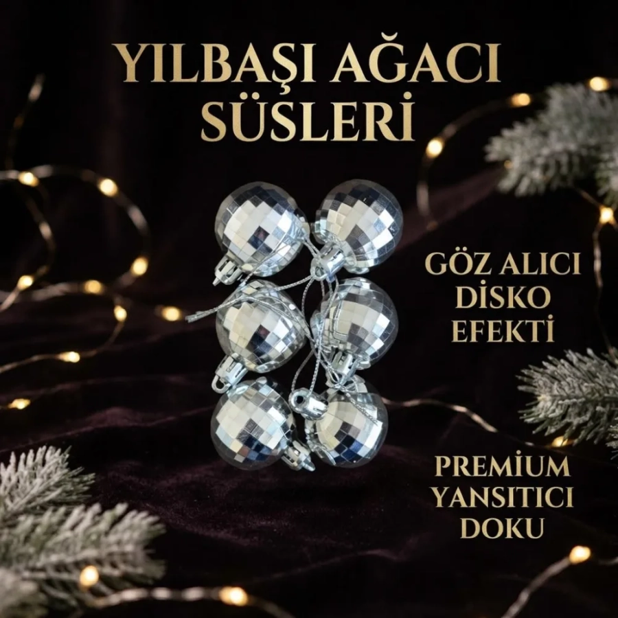 4 CM DİSKO TOP 6LI GÜMÜŞ