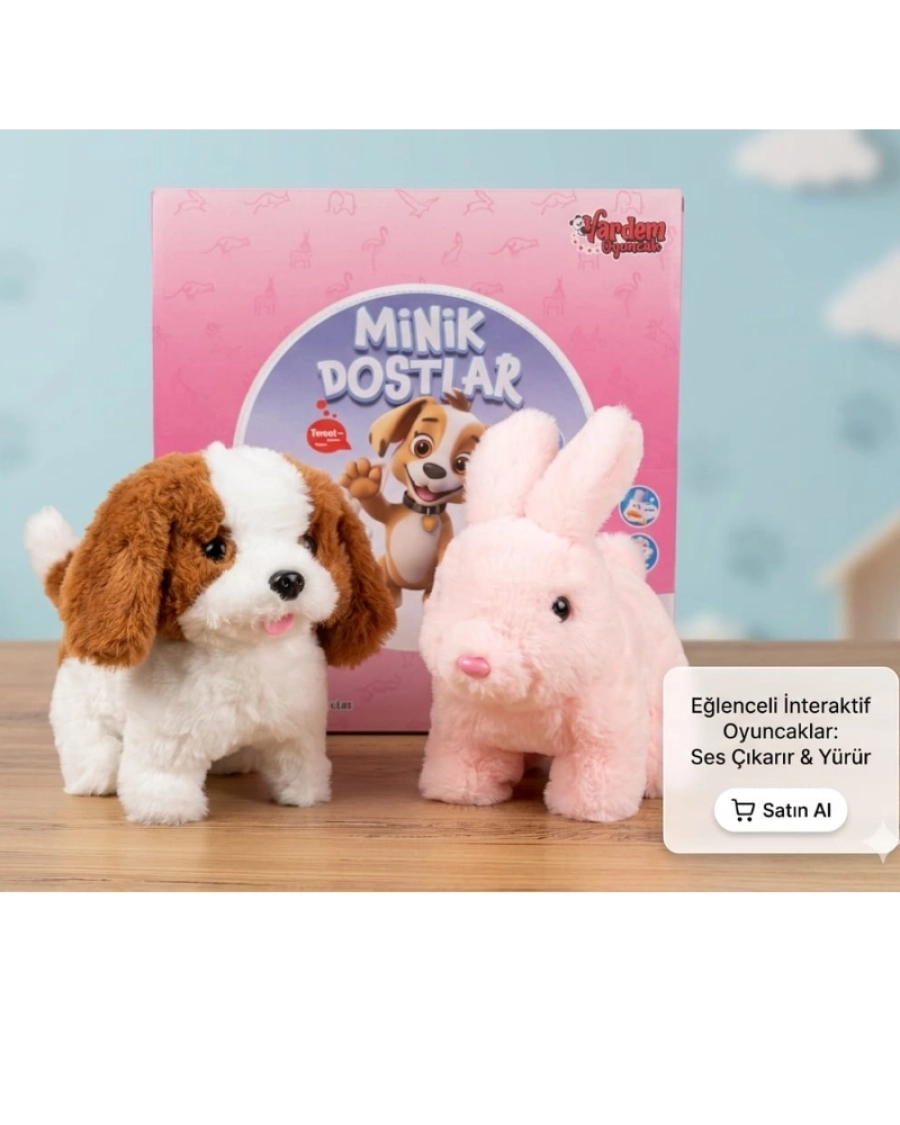 PELUŞ EVCİL SESLİ KEDİ KÖPEK TAVŞAN